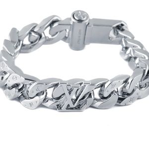 SOLD- Louis Vuitton Silver Logo Bracelet
